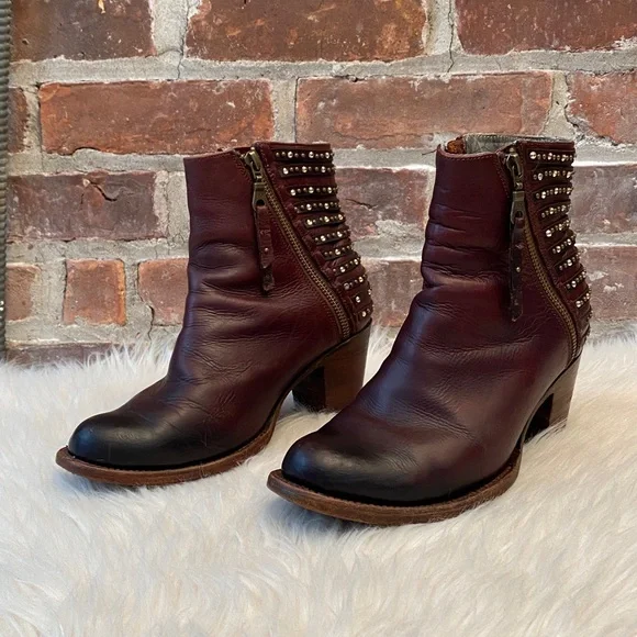 Denver Brown Studded Lady Gabriel Ankle Boots, Size 7.5 - Picture 4 of 17